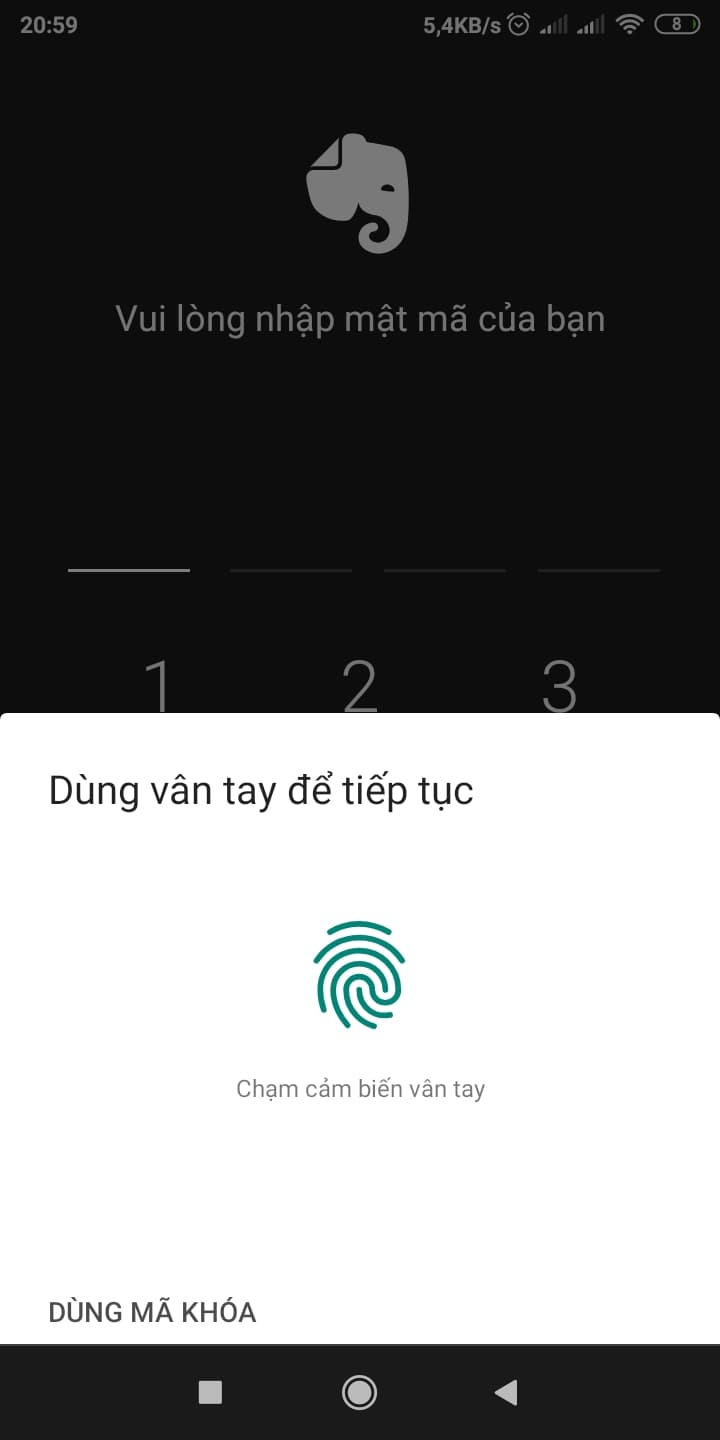 Bảo mật 2 lớp bằng vân tay hay mã khoá giúp bảo vệ nội dung ghi chú của bạn