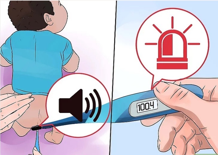Bạn lấy nhiệt kế ra khỏi hậu môn một cách nhẹ nhàng sau tiếng bíp