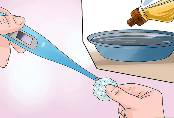 Rửa sạch nhiệt kế bằng nước ấm, xà phòng và lau khô sau khi sử dụng