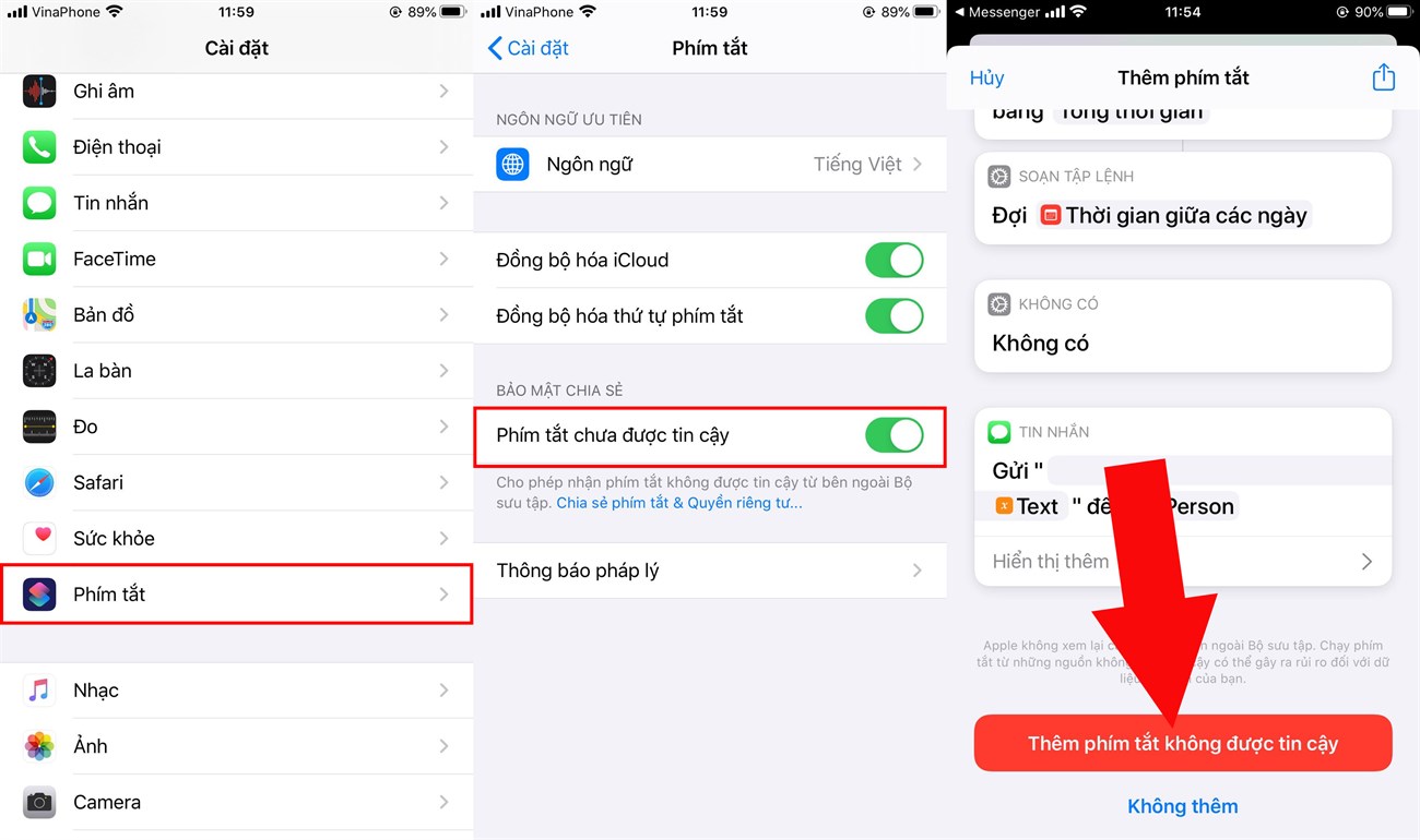 dùng Siri shortcuts