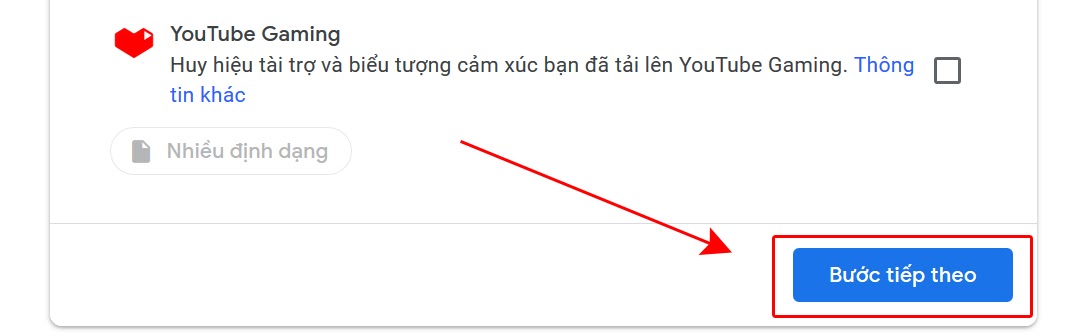 Chọn Bước tiếp theo