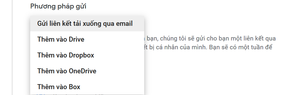 Chọn cách tải tập tin Google Driver xuống