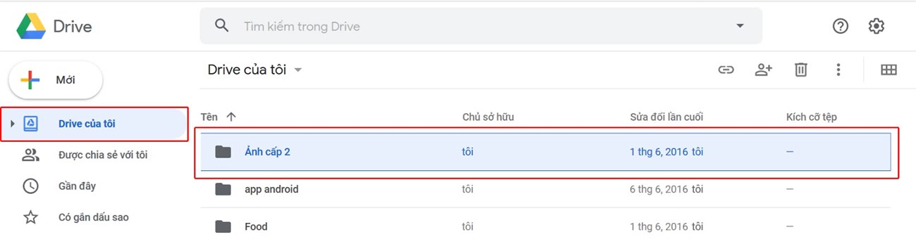 Chọn vào tập tin, thư mục cần xóa