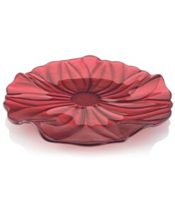 Đĩa pha lê IVV Magnolia đỏ 41cm