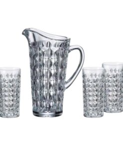 Bộ bình nước và cốc pha lê Bohemia Diamond (1 bình 1250ml + 6 cốc 260ml)