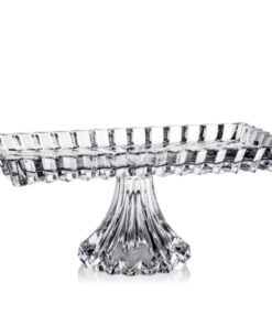 Chân bồng pha lê chữ nhật Rogaska Crown Jewel Platter 35 x 19 cm