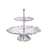 Đĩa 2 tầng Aurum Plantica trắng 35cm có chân đế