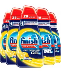 Gel rửa bát Finish Dishwasher All in 1 hương chanh 700ml (thùng 5 chai)