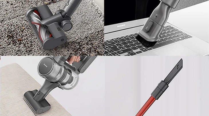 Máy hút bụi không dây Dreame T20 sở hữu 4 đầu hút đa dạng giúp người dùng tiện sử dụng