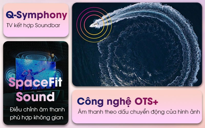 Smart Tivi Neo QLED 8K 75 inch Samsung QA75QN800C được tích hợp công nghệ Q-Symphony 3.0 nhằm tạo ra âm thanh 3D sống động gấp nhiều lần