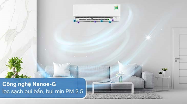 Máy lạnh Panasonic Inverter 1 HP CU/CS-PU9XKH-8M tạo bầu không khí trong lành nhờ công nghệ Nanoe G