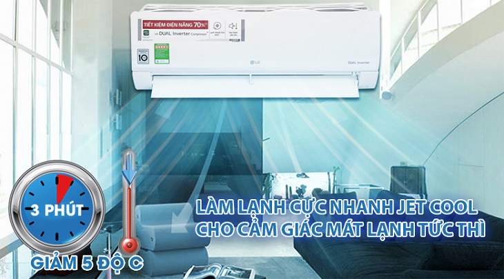 Chế độ Jet Cool – Máy lạnh LG