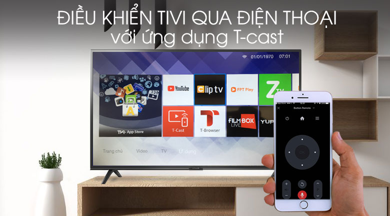 Điều khiển qua ứng dụng T-cast
