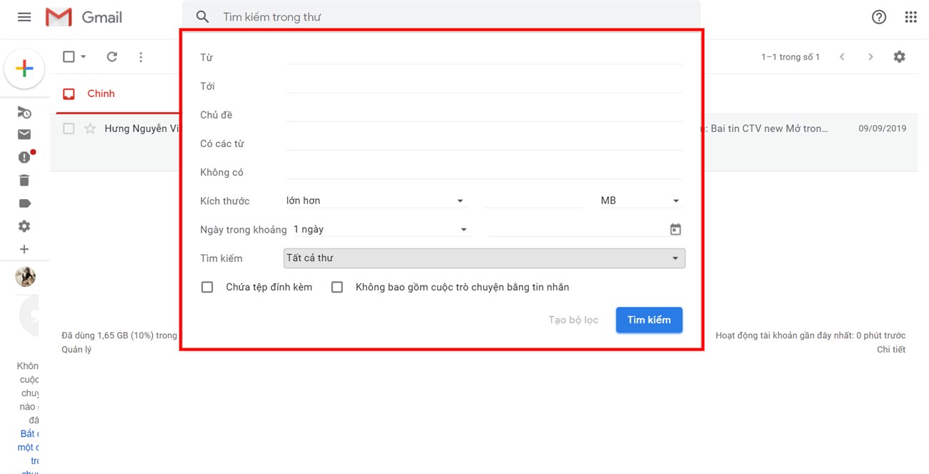 Xóa các Email cũ và Email đã đọc