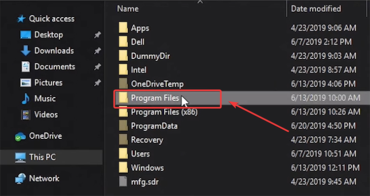Bạn hãy kiểm tra thư mục Program Files trong ổ đĩa C để tìm kiếm thư mục Alienware.