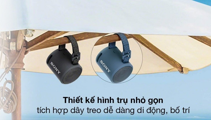 Loa Bluetooth Sony SRS-XB13 sở hữu kiểu thiết kế nhỏ gọn, trang bị móc treo dễ sử dụng