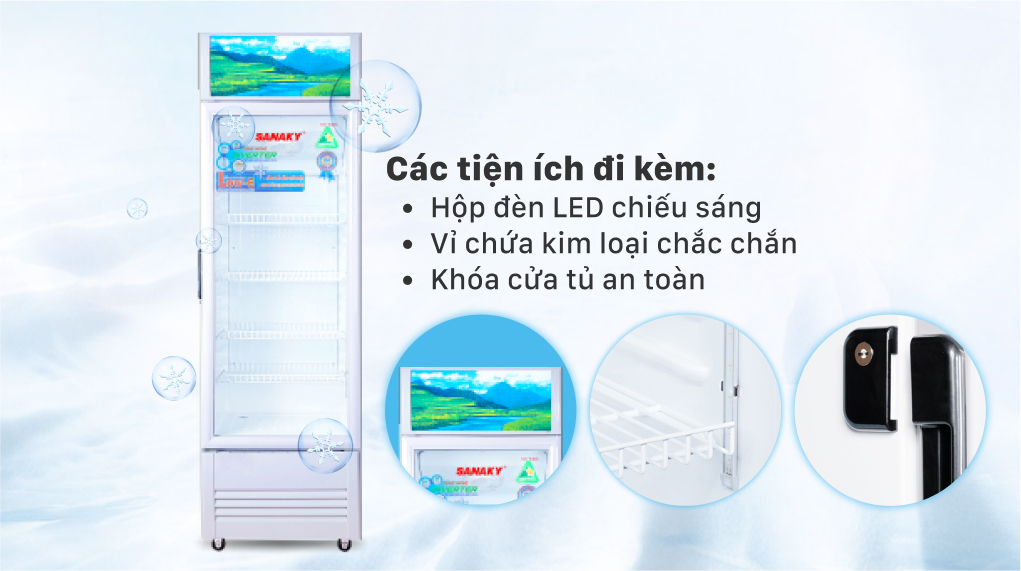 Tủ Mát Sanaky 210 lít TM.VH258KL có giá rẻ mà vô cùng nhiều tiện ích