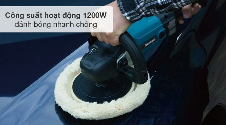 Máy đánh bóng Makita 9237C 1200W có công suất mạnh mẽ giúp máy chạy liên tục, cho tốc độ đánh bóng lư nhanh chóng