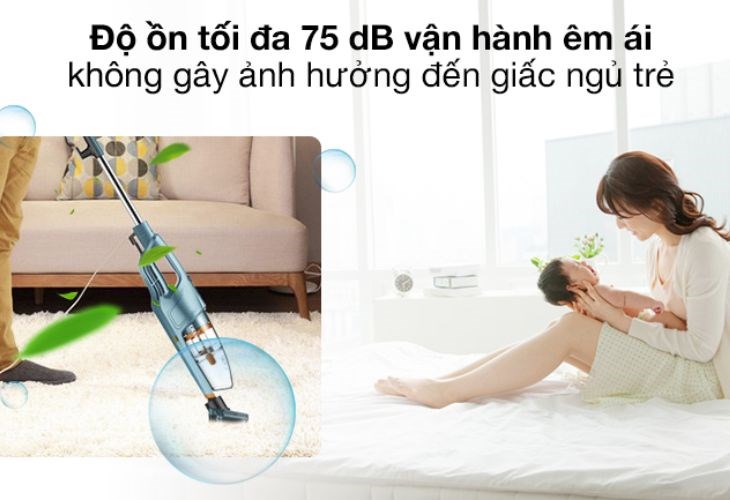 Máy hút bụi cầm tay Deerma DX900 vận hành êm ái, ít gây tiếng ồn