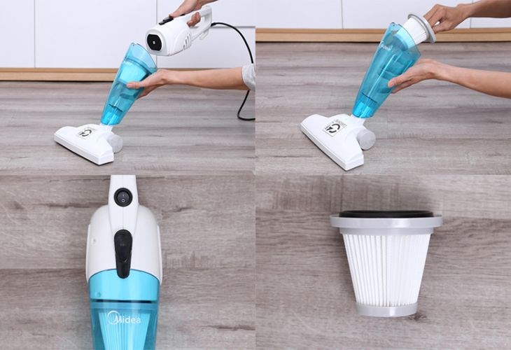 Máy hút bụi cầm tay Midea MVC-SC861B có khoang chứa bằng nhựa, dễ dàng tháo rời và làm sạch