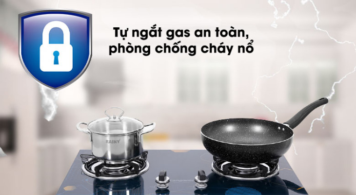 Bếp ga âm Kangaroo KG536B có tính năng tự ngắt gas an toàn