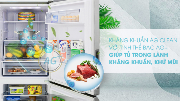 Tủ lạnh Panasonic Inverter 255 lít NR-BV280QSVN khử mùi, diệt khuẩn 99% nhờ công nghệ Ag Clean với tinh thể bạc Ag+