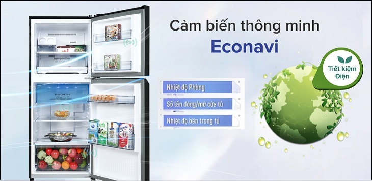 Cảm biến thông minh Econavi trên Tủ lạnh Panasonic Inverter 268 lít NR-TV301VGMV