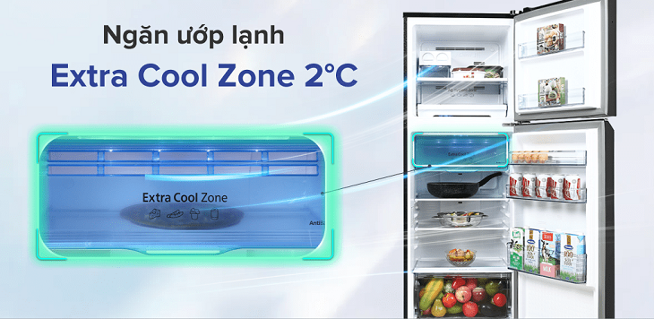 Ngăn ướp lạnh Extra Cool Zone trên Tủ lạnh Panasonic Inverter 306 lít NR-TV341VGMV