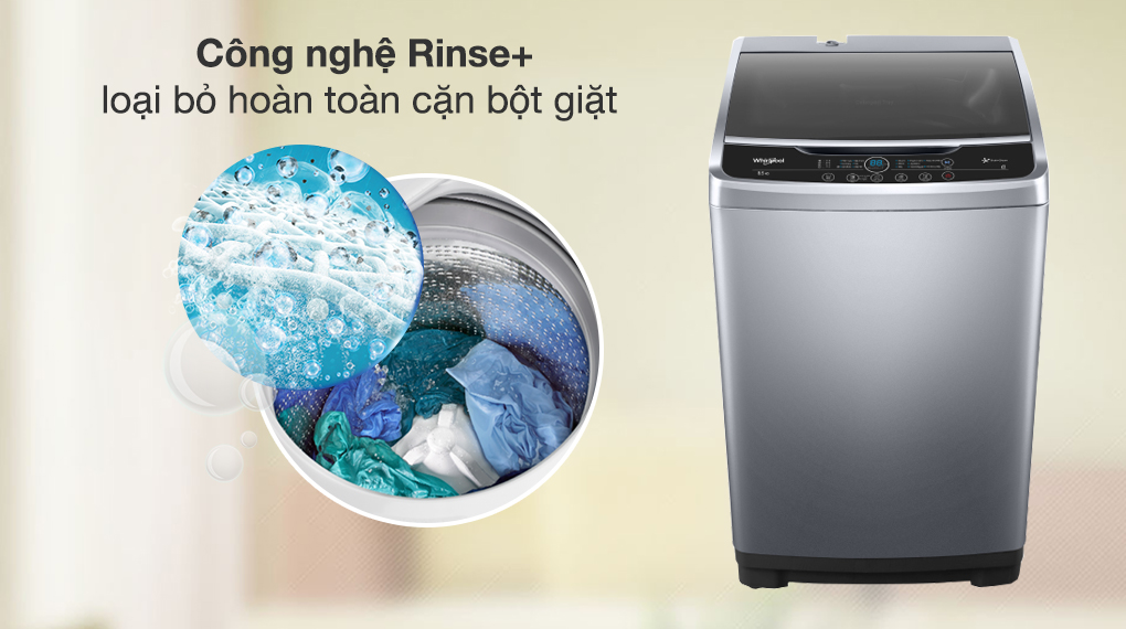 Máy giặt Whirlpool 8.5 kg VWVC8502FS có công nghệ Rinse+