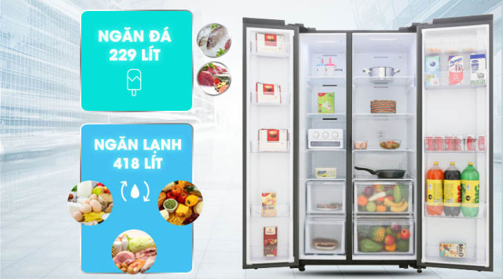 Tủ lạnh Samsung Inverter 647 lít RS62R50014G/SV