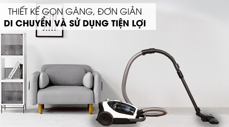 Máy hút bụi dạng hộp Samsung VCC8835V37/XSV có thể điều chỉnh sức hút để hút sạch mọi ngóc ngách trong nhà
