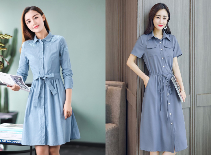 Đầm chất liệu denim mềm