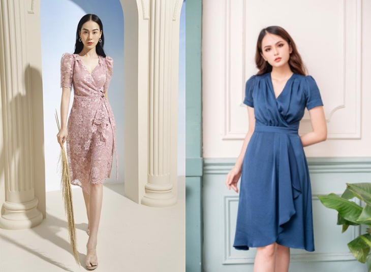 F5 bản thân với kiểu đầm quấn (wrap dress)