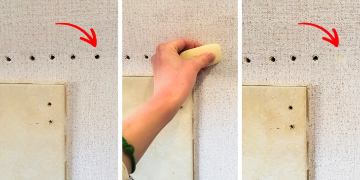 Lấp đầy các lỗ đinh trên tường