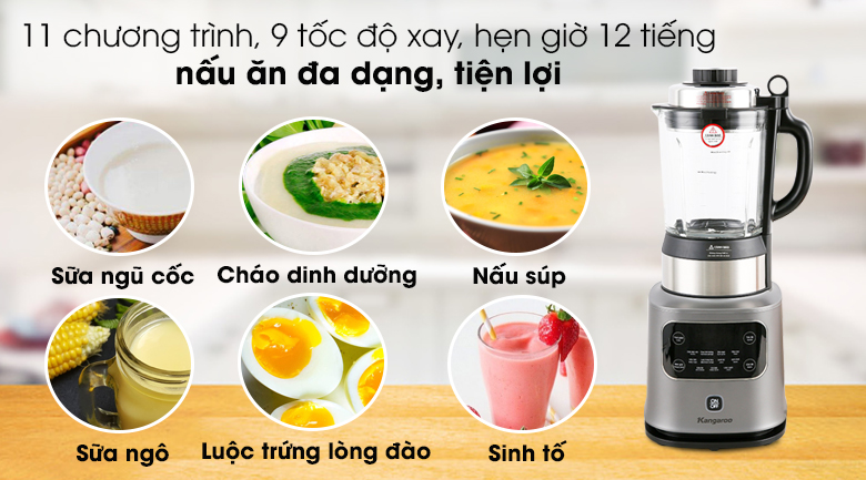 Sản phẩm đáp ứng nhu cầu đa dạng với 11 chương trình và 9 tốc độ xay