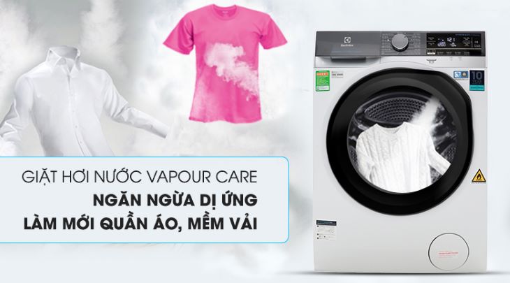 Giặt hơi nước Vapour Care diệt các tác nhân, vi khuẩn gây dị ứng hiệu quả
