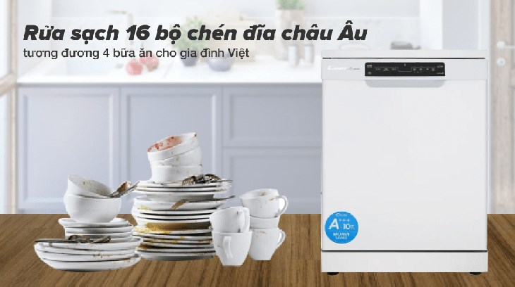 Máy rửa chén Candy cho khả năng rửa được số lượng lớn bát đĩa trong một lần sử dụng