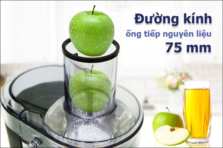 Người dùng có thể ép nước trái cây nhanh chóng bằng máy xay ép đa năng Panasonic MJ-DJ31SRA mà không cần cắt nhỏ