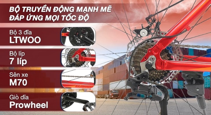 Bộ truyền động mạnh mẽ của xe đạp địa hình MTB Gammax 26-FENGJUN-1.0-21S 2020 26 inch mang lại 21 tốc độ đa dạng cho người dùng