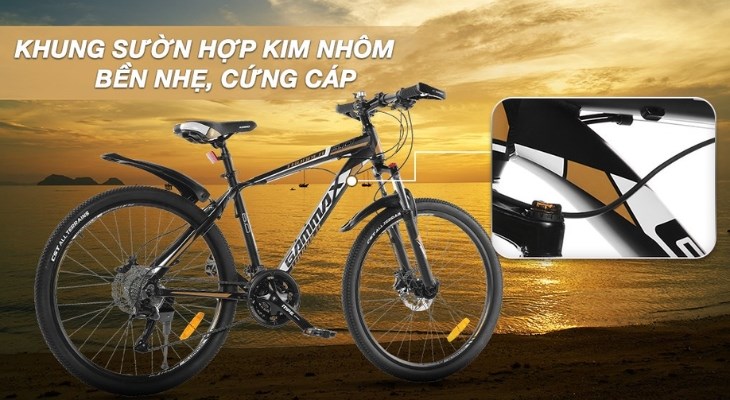 Khung sườn xe đạp địa hình MTB Gammax 26-LEIMING-6.0-27S-HD 26 inch được làm từ hợp kim nhôm cứng cáp, chắc chắn