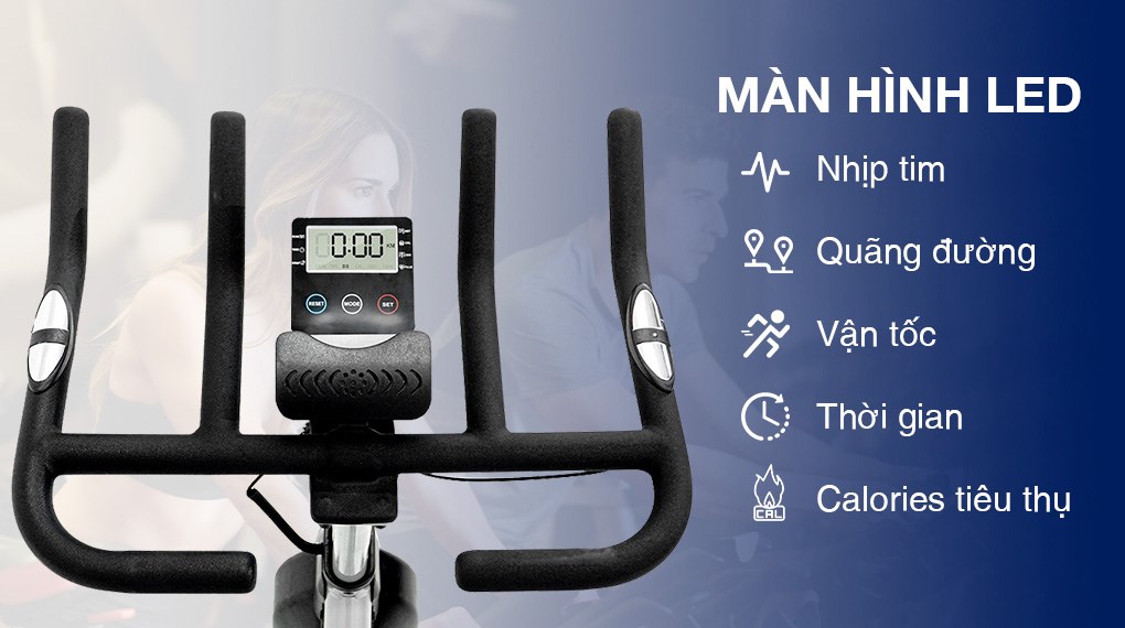 Xe Đạp Tập Thể Dục Aguri AGS-214 tích hợp màn hình cảm ứng giúp người dùng quan sát các thông số dễ dàng