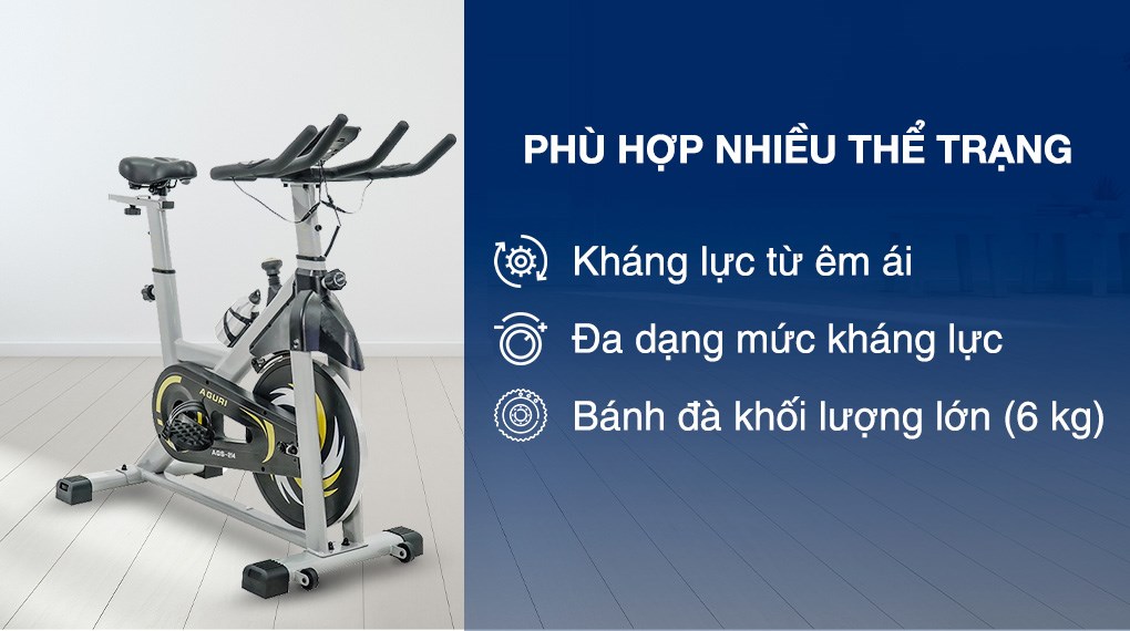 Xe Đạp Tập Thể Dục Aguri AGS-214 phù hợp với nhiều người tiêu dùng, nhiều thê trạng khác nhau