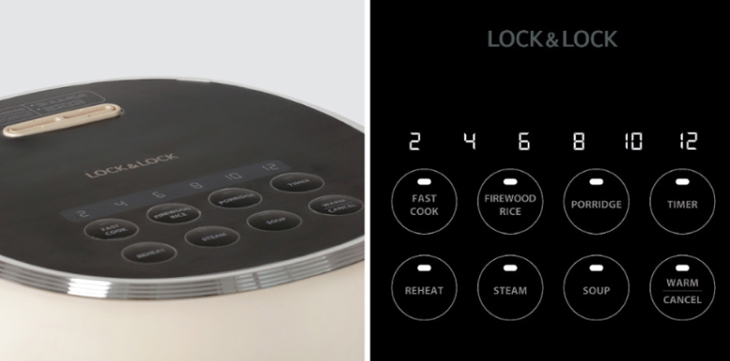 Nồi cơm điện tử Lock&Lock 0.8 lít EJR716IVY sử dụng bảng điều khiển cảm ứng hiện đại, dễ sử dụng