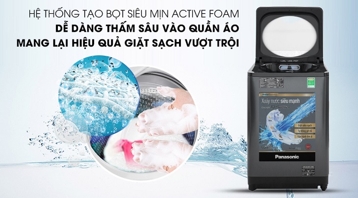 Hệ thống tạo bọt siêu mịn trong máy giặt Panasonic Inverter 11.5 Kg NA-FD11AR1BV