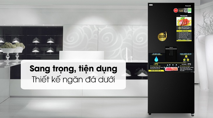 Thiết kế sang trọng của Tủ lạnh Panasonic Inverter 377 lít NR-BX421GPKV