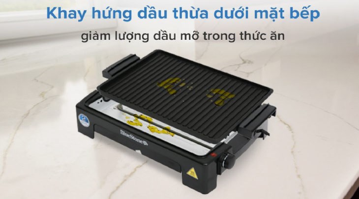 Bếp nướng điện BlueStone EGB-7418 1500W có khe hở hứng mỡ thừa, chống ngán và tốt cho sức khỏe hơn