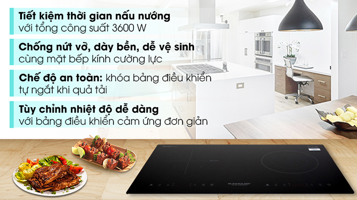 Bếp từ hồng ngoại lắp âm Sunhouse SHB9105MT có công suất hoạt động lớn