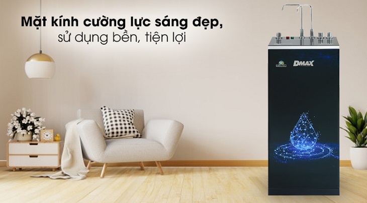 Máy lọc nước RO nóng nguội lạnh Dmax DMW-43710H 10 lõi sở hữu mặt kính cường lực sáng bóng