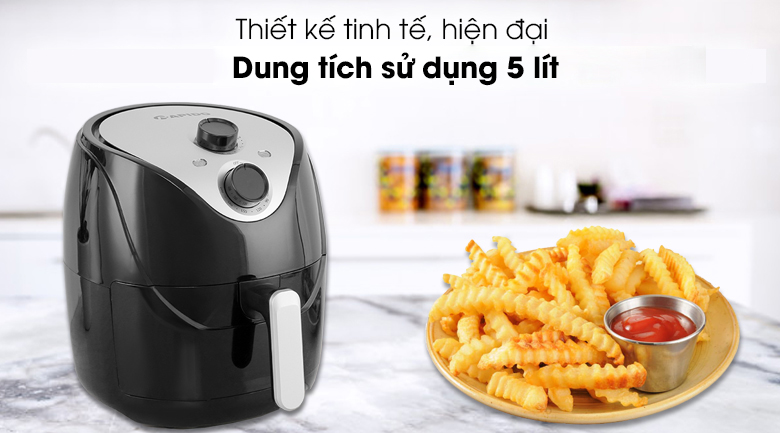 Nồi chiên không dầu Rapido RAF5.0M có dung tích 5 lít đáp ứng được nhu cầu sử dụng cho gia đình có từ 4 - 6 thành viên