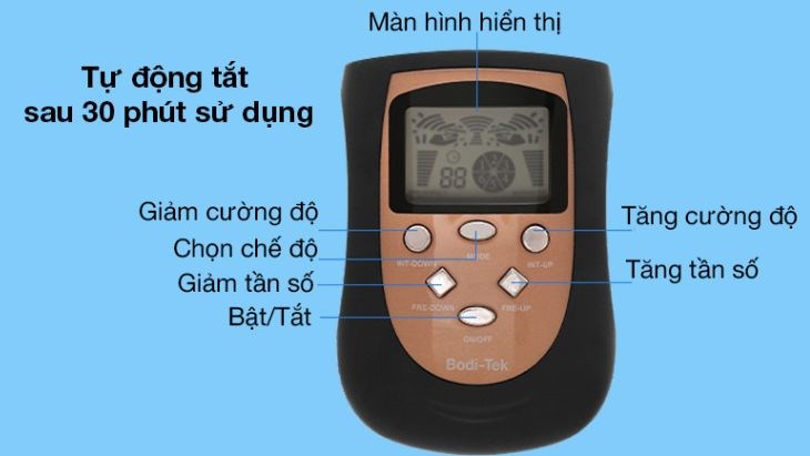 Đai massage bụng điện xung Rio Beauty Tek BT-AATB được trang bị tính năng tự tắt sau 30 phút hoạt động